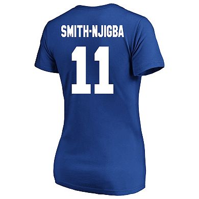 Women's Fanatics Jaxon Smith-Njigba Royal Seattle Seahawks Plus Size Name & Number V-Neck T-Shirt
