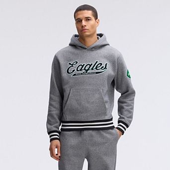 Fanatics Athletic Heather Gray Philadelphia Eagles IconicFleece Tipped Hoodie