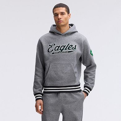 Fanatics Athletic Heather Gray Philadelphia Eagles IconicFleece Tipped Hoodie
