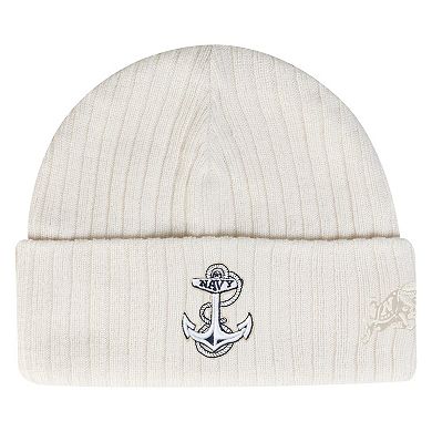 Men's Under Armour Stone Navy Midshipmen Sideline Halftime Shallow Cuffed Knit Hat