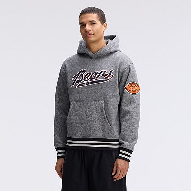 Fanatics Athletic Heather Gray Chicago Bears IconicFleece Tipped Hoodie