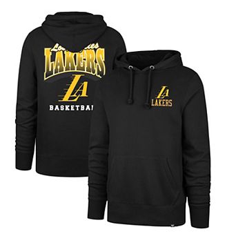 Men's '47 Black Los Angeles Lakers 2025/26 City Edition Jab Step Headline Hoodie