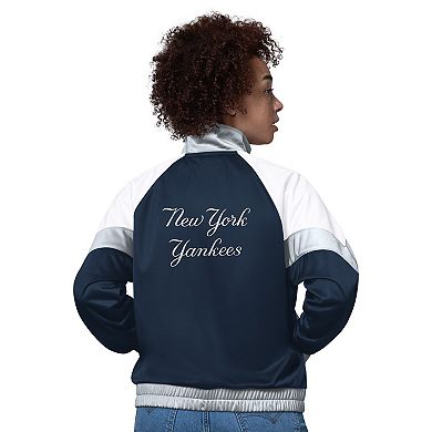 Women's Starter White/Gray New York Yankees Teamwork Raglan Full-Zip Track Jacket