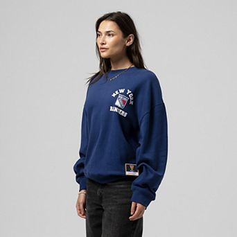 Women's Mitchell & Ness Blue New York Rangers Vintage Crewneck Sweatshirt