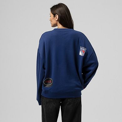 Women's Mitchell & Ness Blue New York Rangers Vintage Crewneck Sweatshirt