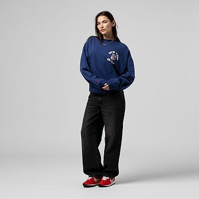 Women's Mitchell & Ness Blue New York Rangers Vintage Crewneck Sweatshirt