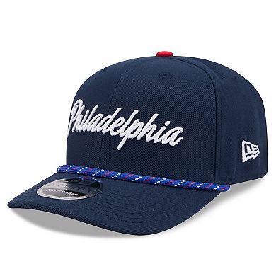 Men's New Era Navy Philadelphia 76ers 2025/26 City Edition 9SEVENTY Adjustable Hat