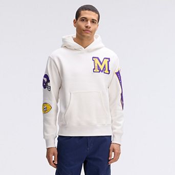 Fanatics Oatmeal Minnesota Vikings IconicFleece Letterman Hoodie