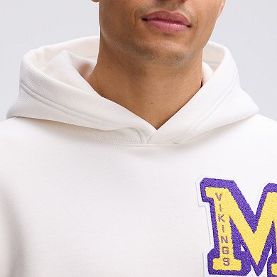 Fanatics Oatmeal Minnesota Vikings IconicFleece Letterman Hoodie