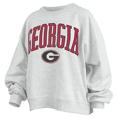 Women's Pressbox Gray Georgia Bulldogs Pressbox Arch Over Logo Sweatshirt