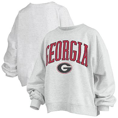 Women's Pressbox Gray Georgia Bulldogs Pressbox Arch Over Logo Sweatshirt