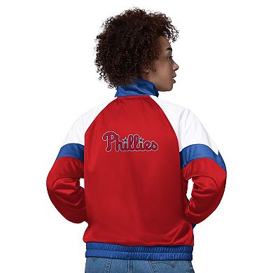 Women's Starter White/Royal Philadelphia Phillies Teamwork Raglan Full-Zip Track Jacket