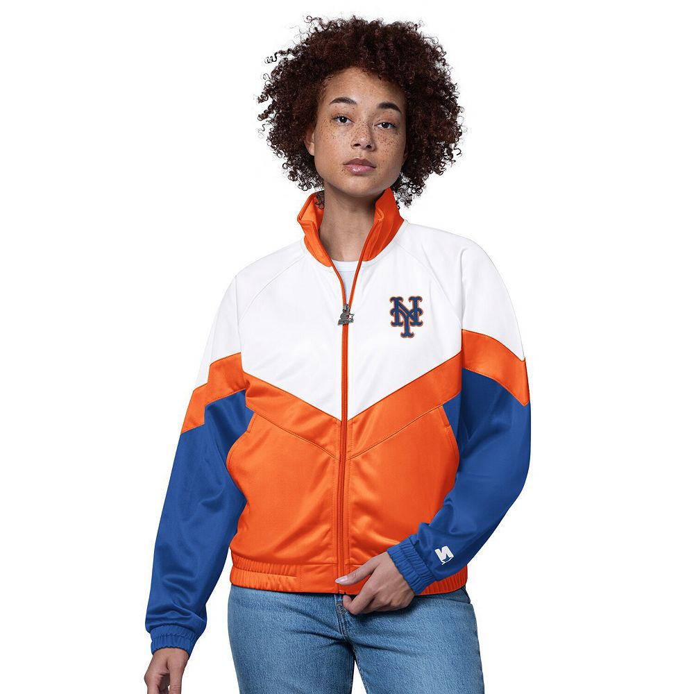 Women's Starter White/Orange New York Mets Teamwork Raglan Full