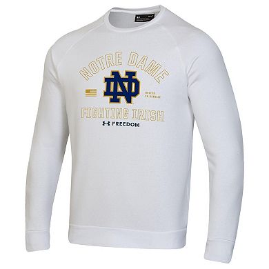 Men's Under Armour White Notre Dame Fighting Irish Freedom Rival Fleece Sweatshirt