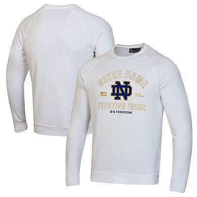 Men's Under Armour White Notre Dame Fighting Irish Freedom Rival Fleece Sweatshirt