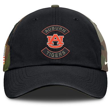 Men's Nike Black/Camo Auburn Tigers 2025 Military Appreciation Club Adjustable Hat