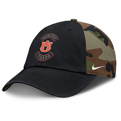 Men's Nike Black/Camo Auburn Tigers 2025 Military Appreciation Club Adjustable Hat