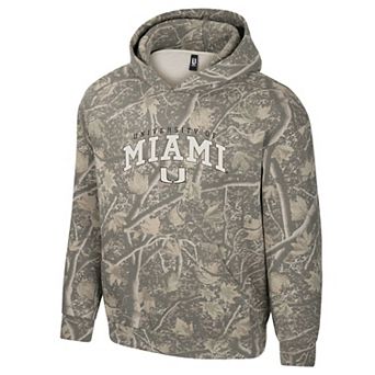 Men's Uscape Apparel Camo Miami Hurricanes Back Bay Fleece Hoodie