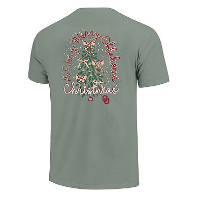 Women's Light Green Oklahoma Sooners Christmas Tree Comfort Colors T-Shirt