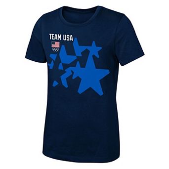 Girls Youth Outerstuff Navy Team USA Stars Step & Repeat T-Shirt
