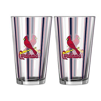 Logo Brands St. Louis Cardinals Two-Piece 16oz. Striped Pint Glass Set