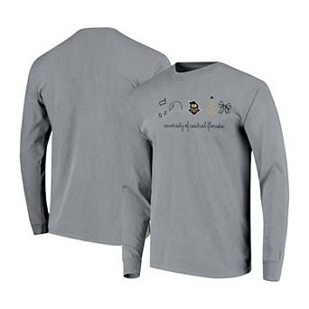 Women's Gray UCF Knights Christmas Elements Comfort Colors Long Sleeve T-Shirt