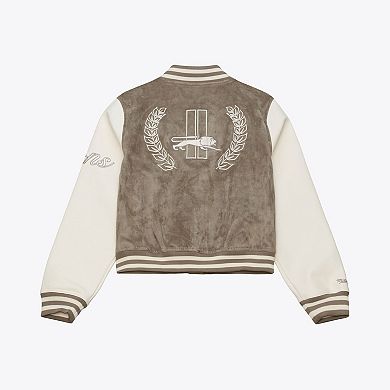 Women's Mitchell & Ness Tan Detroit Lions Full-Snap Varsity Jacket