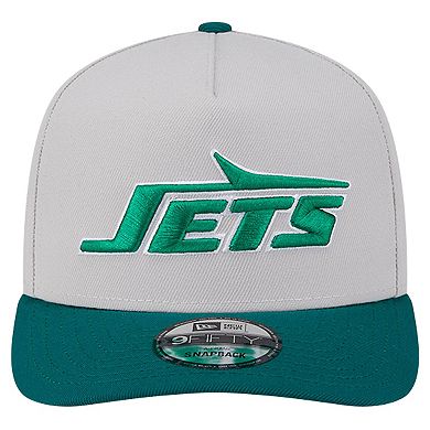 Men's New Era Stone New York Jets Decent 9FIFTY A-Frame Snapback Hat