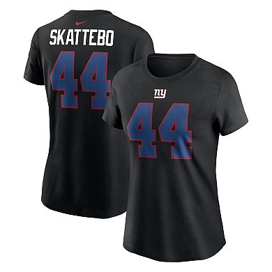 Women's Nike Cam Skattebo Black New York Giants Name & Number T-Shirt