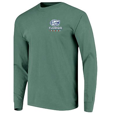 Men's Green Florida Gators Comfort Colors Merry Christmas Tree Long Sleeve T-Shirt