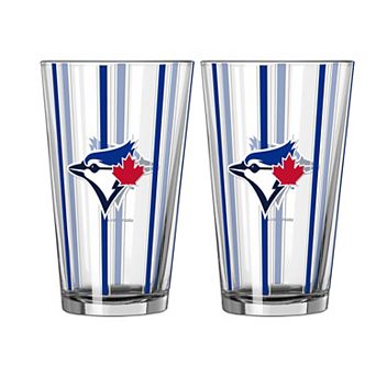Logo Brands Toronto Blue Jays Two-Piece 16oz. Striped Pint Glass Set