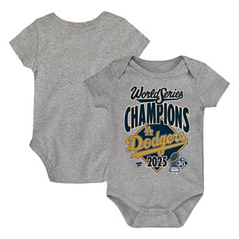 Infant Fanatics Heather Gray Los Angeles Dodgers 2025 World Series Champions Locker Room Replica Bodysuit