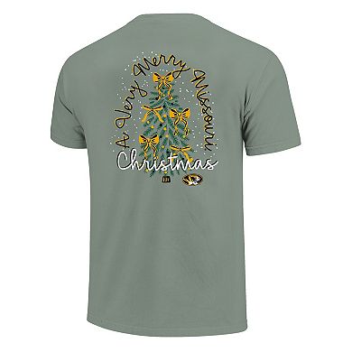 Women's Light Green Missouri Tigers Christmas Tree Comfort Colors T-Shirt