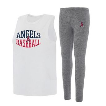 Women's Concepts Sport Charcoal/White Los Angeles Angels Contend Tank & Leggings Set