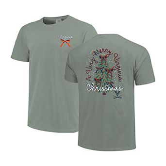 Women's Light Green Virginia Cavaliers Christmas Tree Comfort Colors T-Shirt