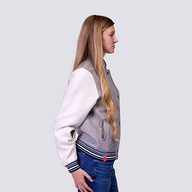 Women's Lusso Gray Philadelphia Phillies Celine Full-Snap Varsity Jacket