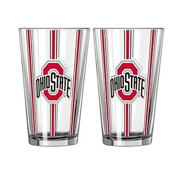 Logo Brands Ohio State Buckeyes Two-Piece 16oz. Striped Pint Glass Set