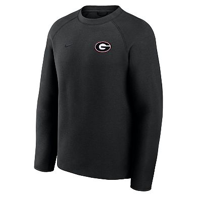 Men's Nike Black Georgia Bulldogs Tech Fleece Raglan Sweatshirt
