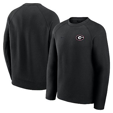 Men's Nike Black Georgia Bulldogs Tech Fleece Raglan Sweatshirt