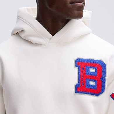 Fanatics Oatmeal Buffalo Bills IconicFleece Letterman Hoodie