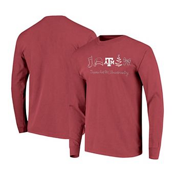 Women's Maroon Texas A&M Aggies Christmas Elements Comfort Colors Long Sleeve T-Shirt
