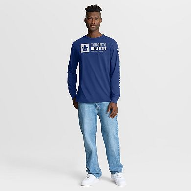 Men's Fanatics Blue Toronto Maple Leafs Goal Crease Legacy Long Sleeve T-Shirt