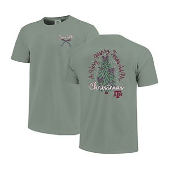 Women's Light Green Texas A&M Aggies Christmas Tree Comfort Colors T-Shirt
