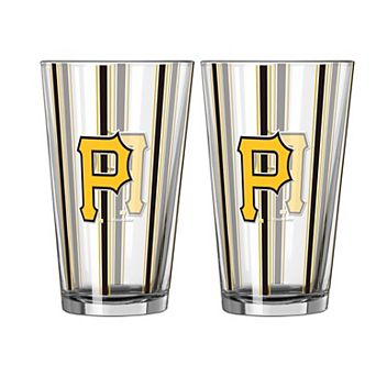 Logo Brands Pittsburgh Pirates Two-Piece 16oz. Striped Pint Glass Set