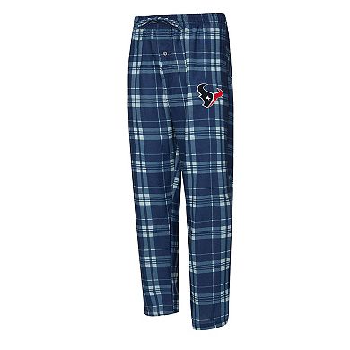 Men's Concepts Sport Navy/Heather Gray Houston Texans Regulate Long Sleeve T-Shirt and Plaid Pant Set