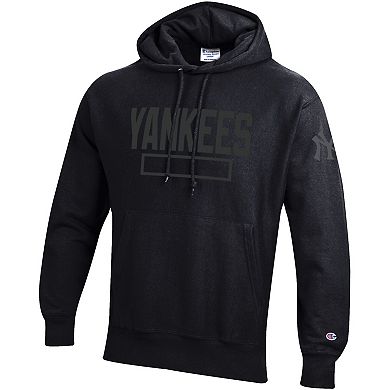 Men's Champion Black New York Yankees Tonal Reverse Weave Fleece Hoodie