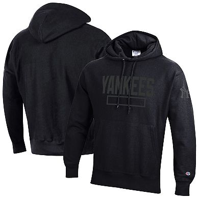Men's Champion Black New York Yankees Tonal Reverse Weave Fleece Hoodie