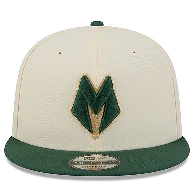 Men's New Era Tan/Hunter Green Milwaukee Bucks 2025/26 City Edition 9FIFTY Snapback Hat