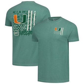 Men's Green Miami Hurricanes Comfort Colors OHT Camo Overlay T-Shirt