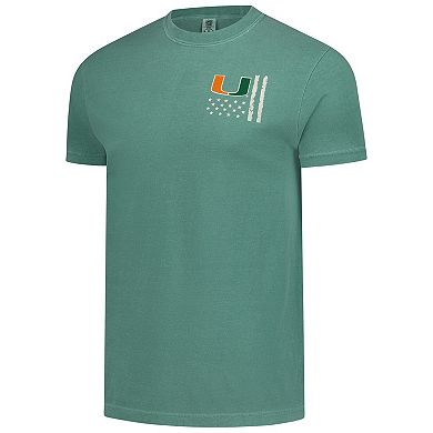 Men's Green Miami Hurricanes Comfort Colors OHT Camo Overlay T-Shirt